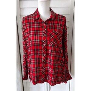 Vineyard Vines women's‎ red plaid button down long sleeve lightweight shirt 10